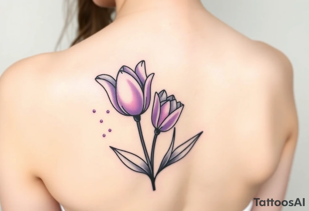 violet and tulip tattoo idea