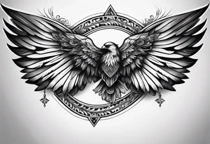 wings with upsidedown cross between the wings tattoo idea