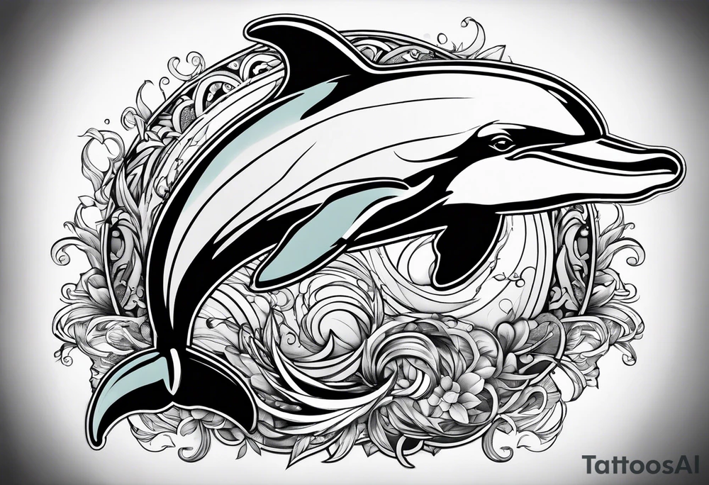 dolphin representing victory tattoo idea