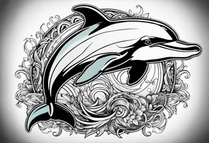 dolphin representing victory tattoo idea