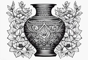 tattoo drawing ancient flower vase tattoo idea