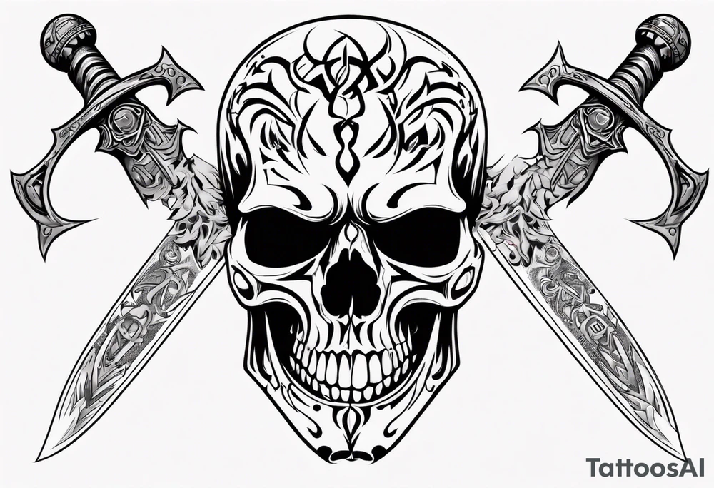 skull sword tattoo idea