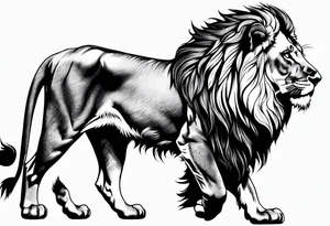 lion with mane tattoo idea