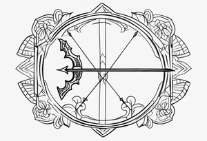 Traditional Bow and Arrow tattoo idea