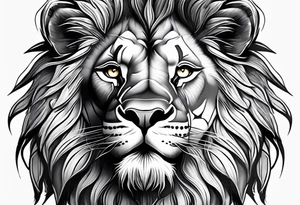 lion close up tattoo idea