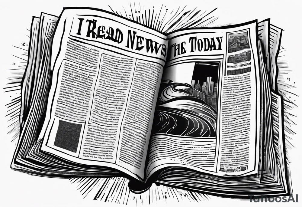 “I read the news today, oh boy” newspaper tattoo idea