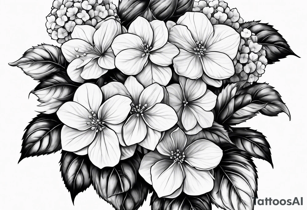 Hydrangeas flower tattoo idea