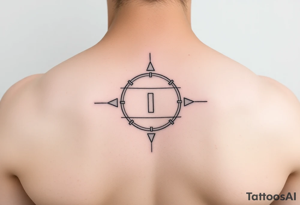 Abstract Line tattoo of pause, play, rewind, & stop with mental and spiritual awareness small and feminine tattoo idea