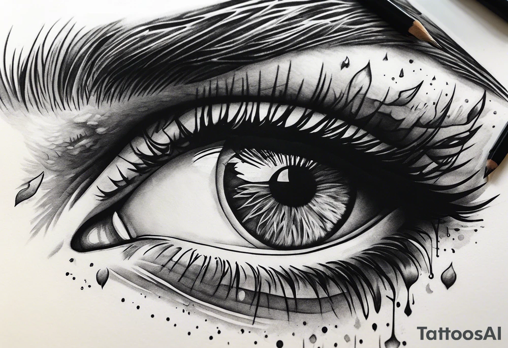 smoke rising from eye tattoo idea