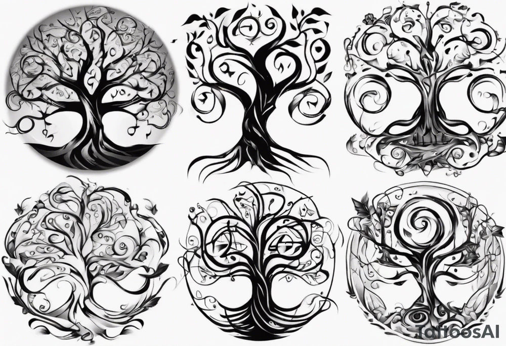 music tree tattoo idea