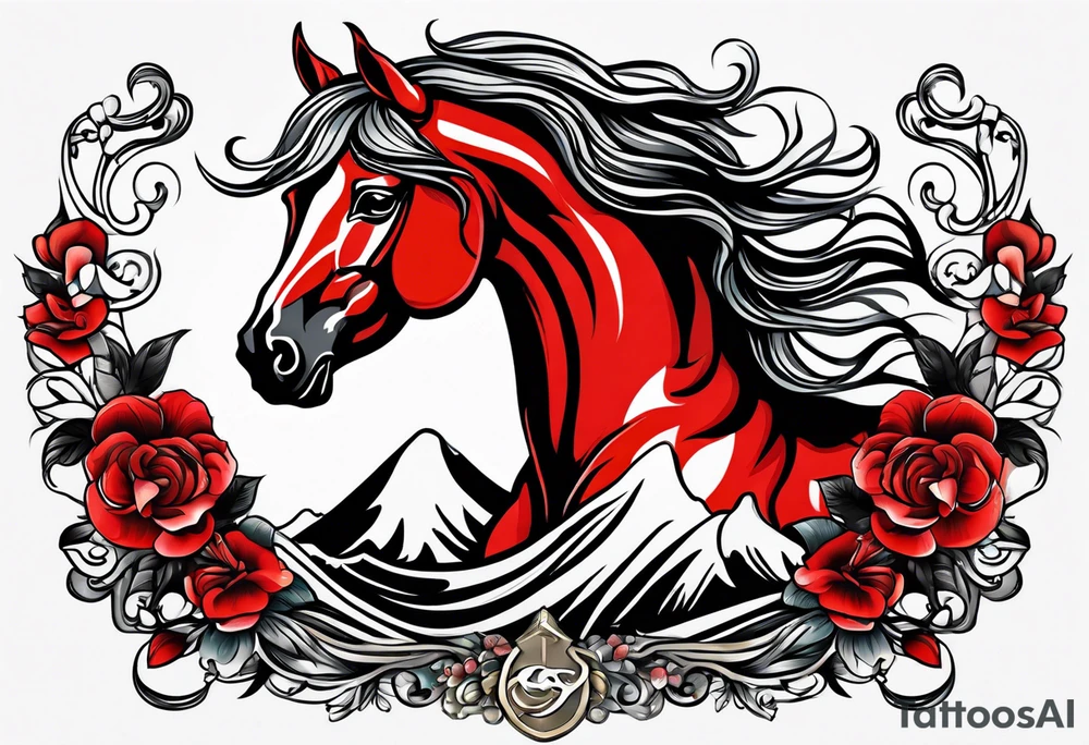 Red horse tattoo idea