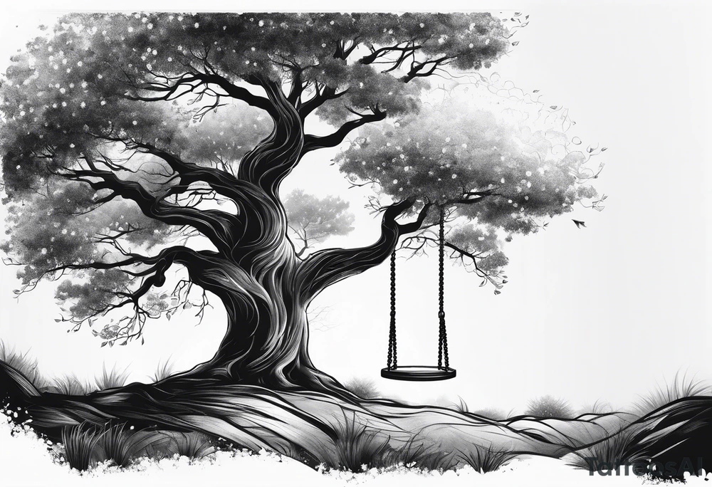 Tree with swing tattoo idea