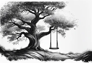 Tree with swing tattoo idea