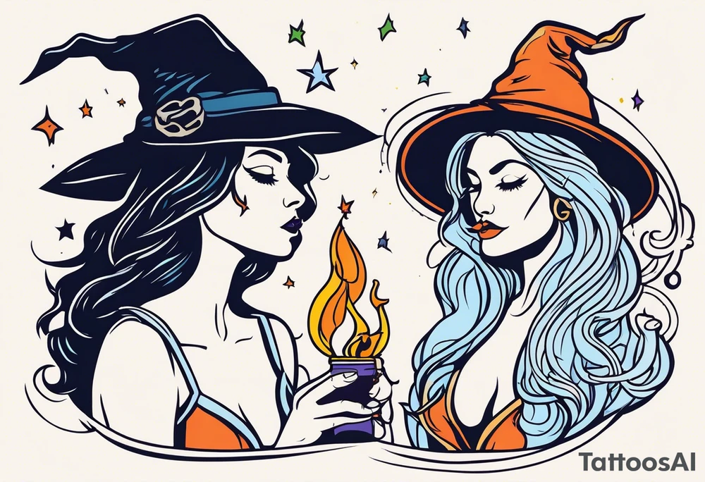 Witches who smoke tattoo idea