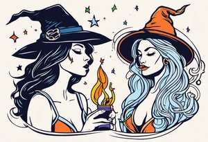 Witches who smoke tattoo idea
