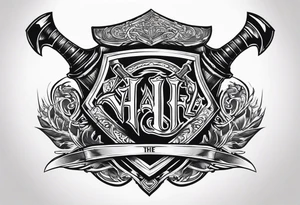 Valhalla  sword shield axe tattoo idea