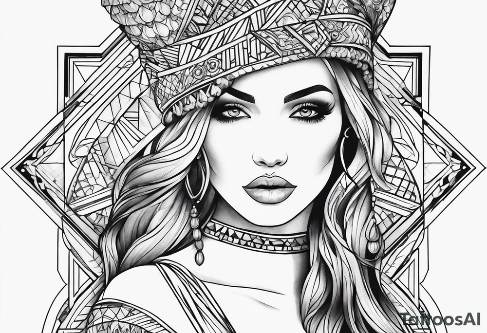 naked woman tattoo idea