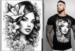 Harvey Ruby lillies flowers butterflies stars fantasy books half sleeve no person face books fantasy tattoo idea