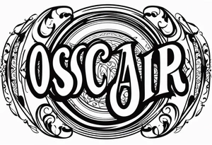 name in a circle: Oscar tattoo idea