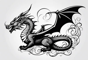 cute dragon tattoo idea