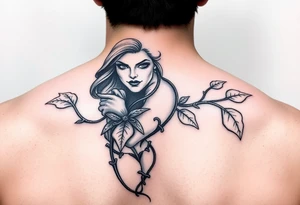Poison ivy character sketch style tattoo idea