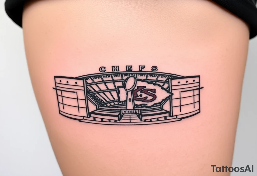 Kansas city chiefs, super bowl titles, arrowhead stadium tattoo idea