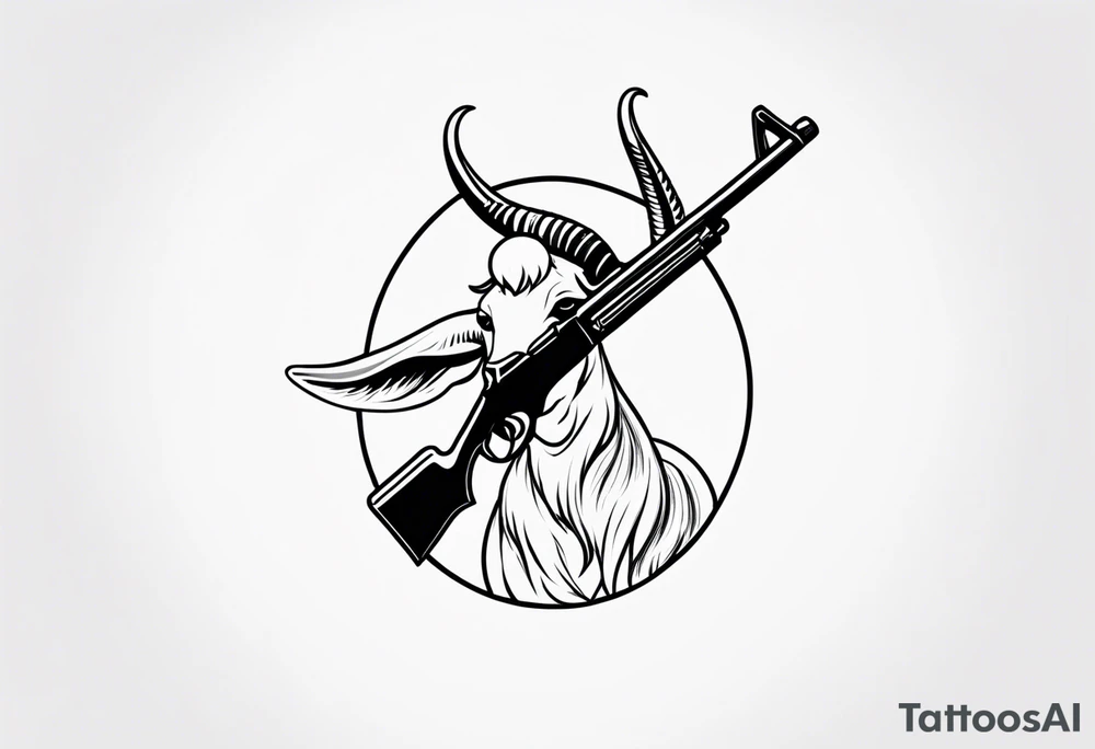 capricorn with sunglasses and shotgun tattoo idea