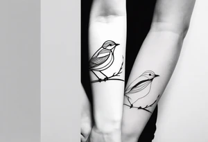 small bird minimal lines tattoo idea