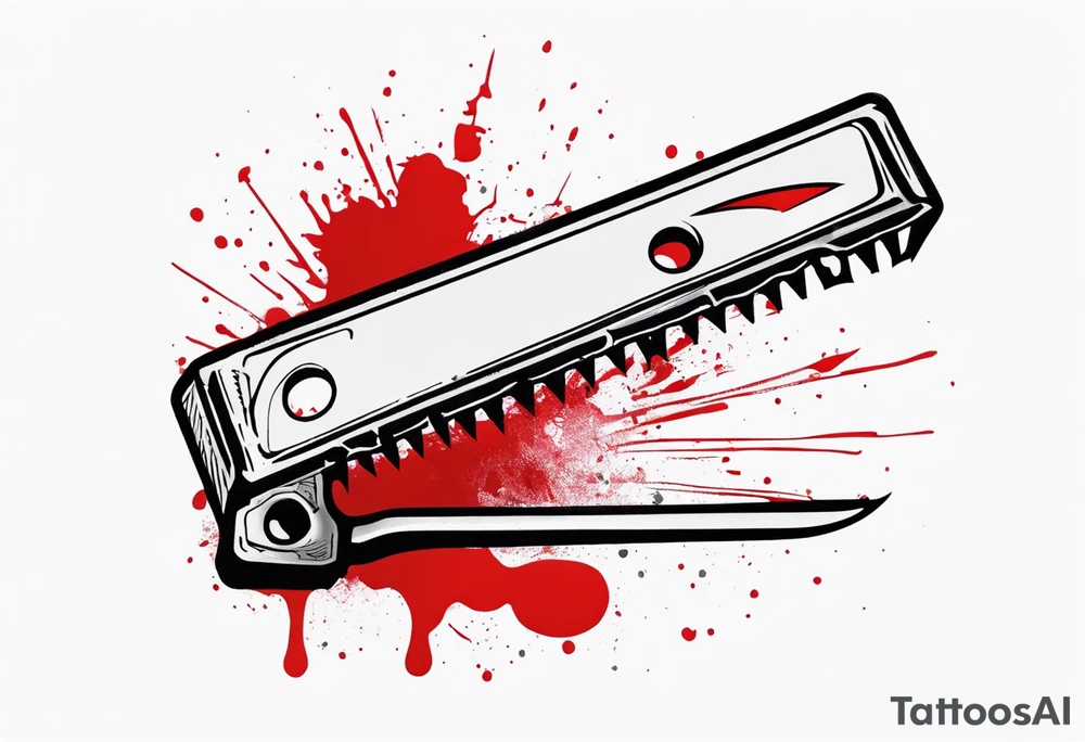 Bloody razor blade tattoo idea