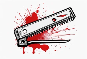 Bloody razor blade tattoo idea