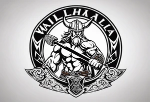 Valhalla viking shield axe sword warrior tattoo idea
