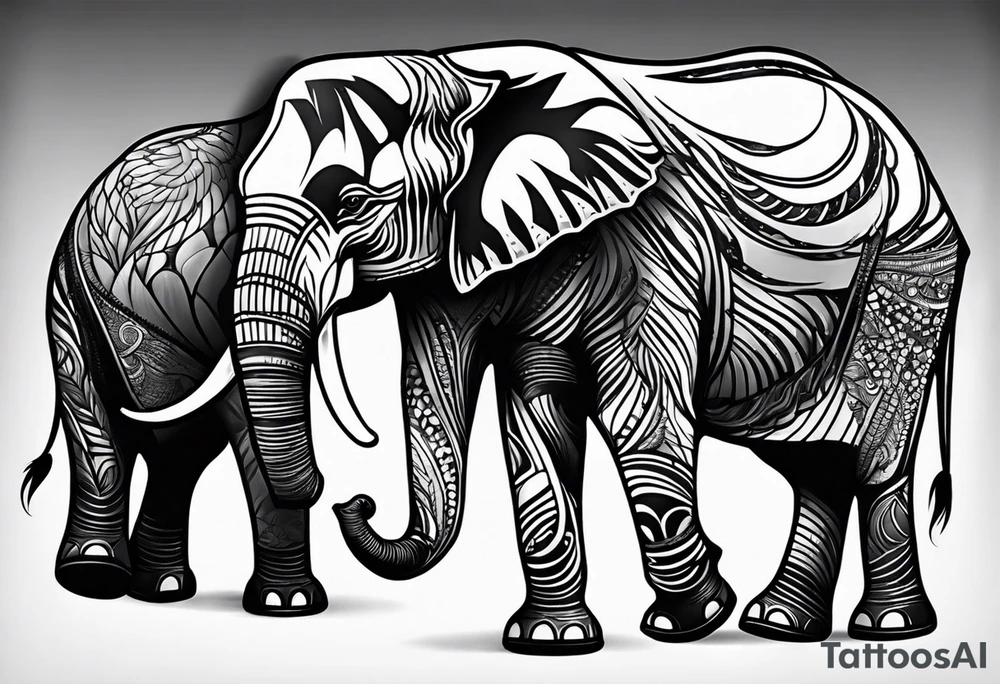 African elephant tattoo idea