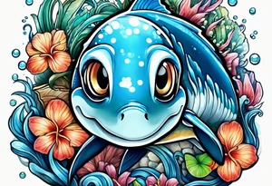 Animal cute , ocean tattoo idea