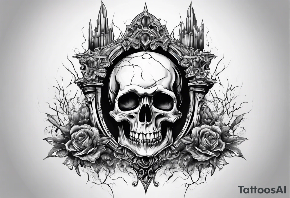 Stalactites and skull tattoo idea