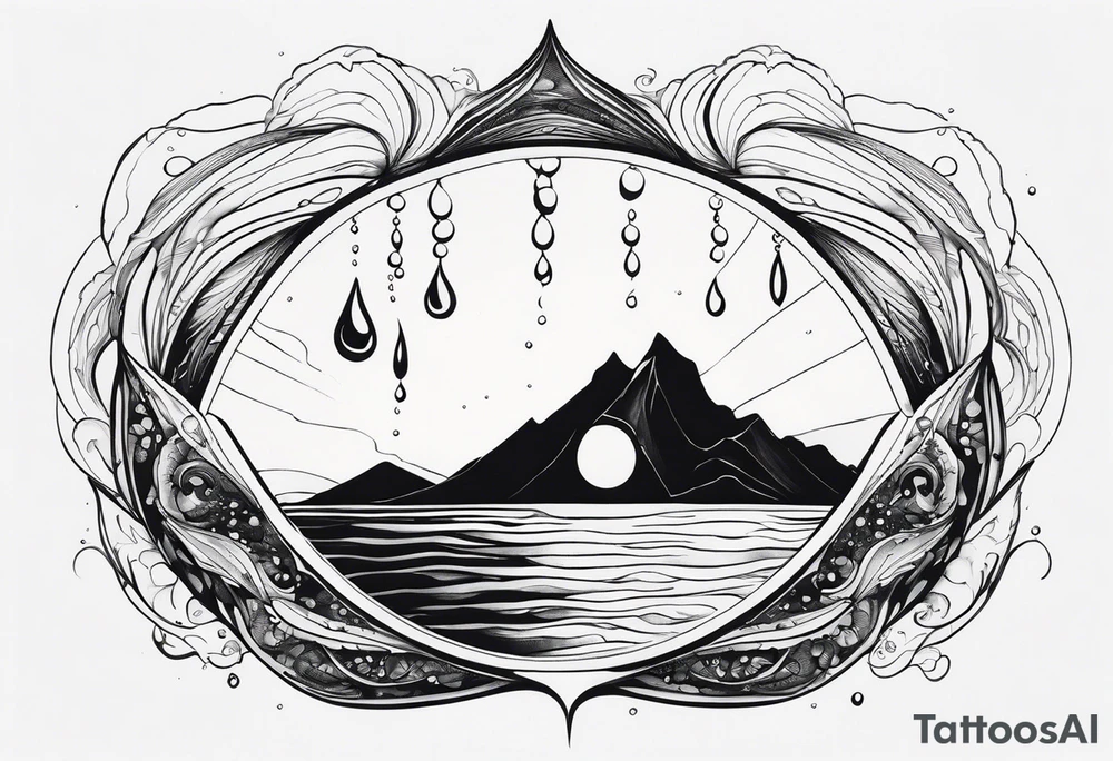 water drop falling into ocean tattoo idea