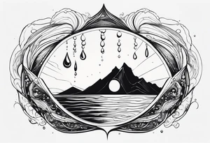 water drop falling into ocean tattoo idea