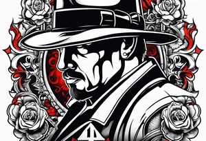 Number 14 in a gangster font tattoo idea