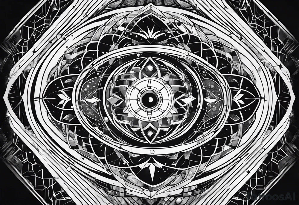 a geometrical representation of a galaxy tattoo idea