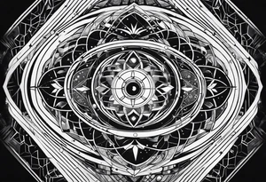 a geometrical representation of a galaxy tattoo idea