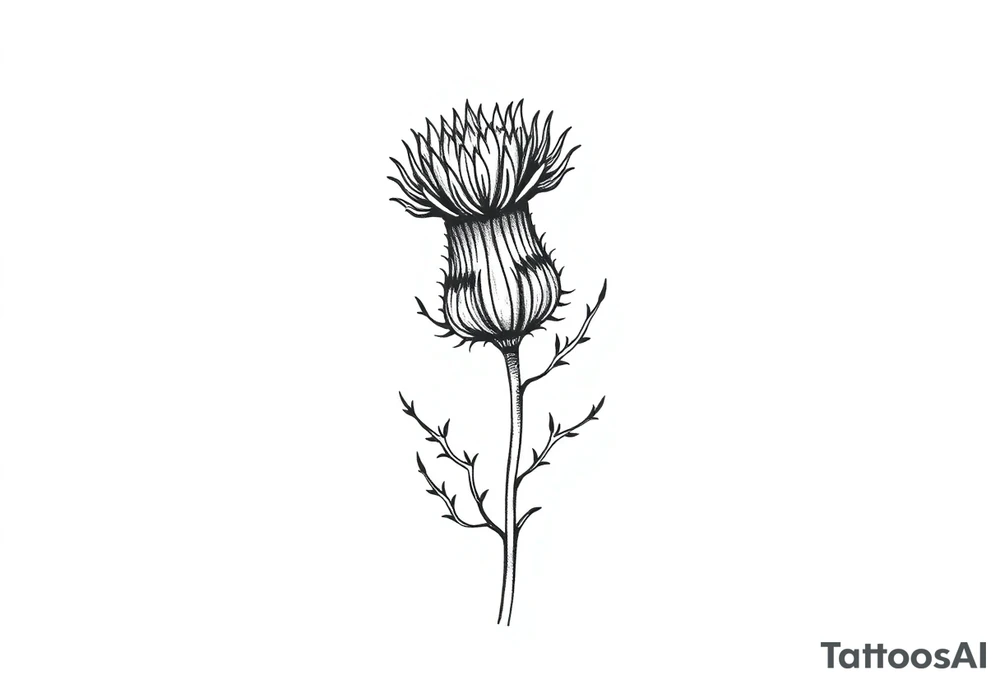 thistle minimalist for hand tattoo idea