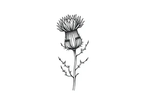 thistle minimalist for hand tattoo idea