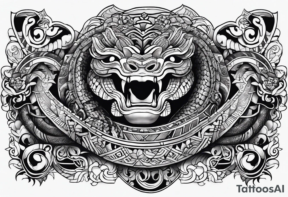 Aztec snake tattoo idea