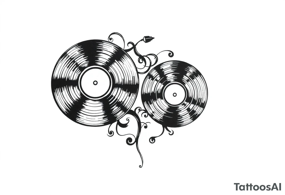 two vinyl records tattoo idea