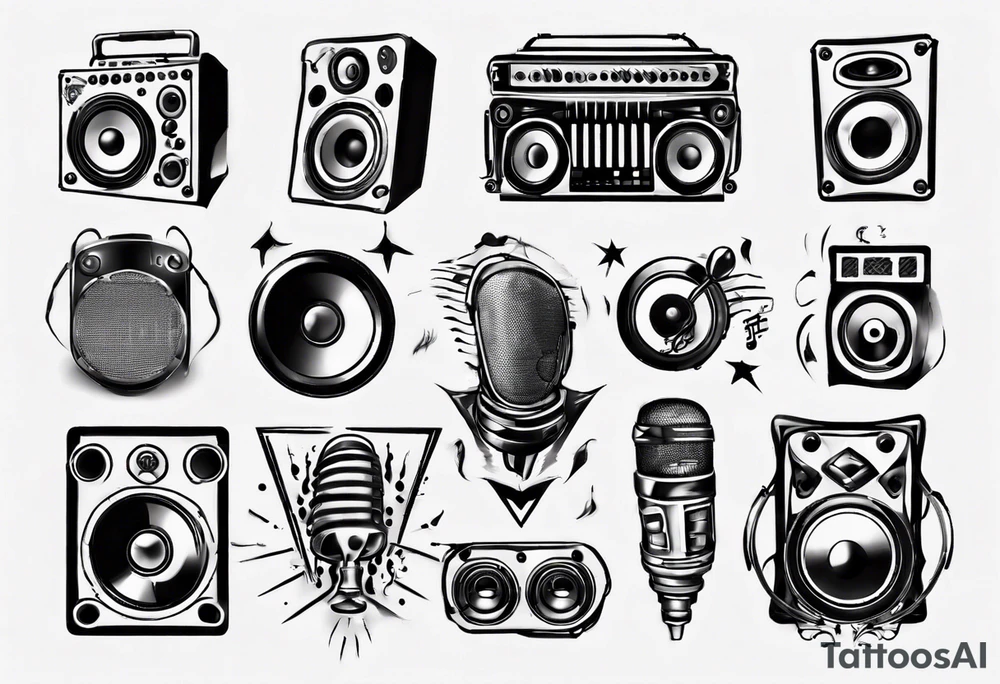 speaker music dj tattoo idea