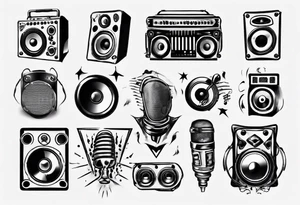 speaker music dj tattoo idea