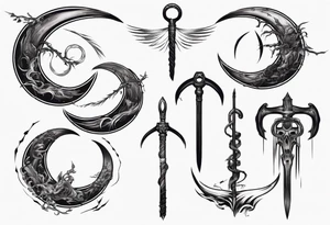 Long curved 
scythe tattoo idea