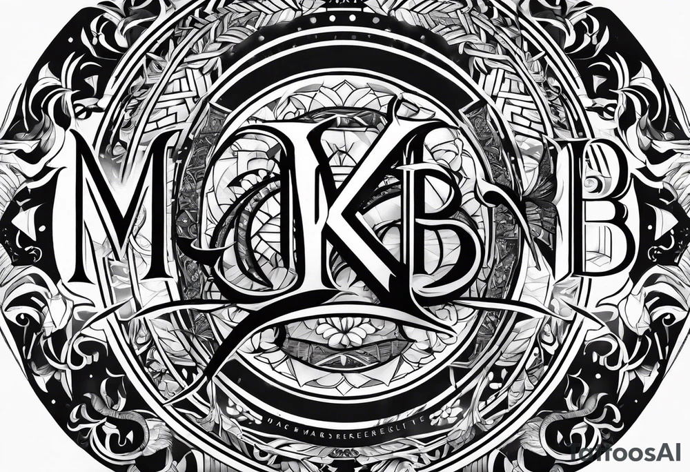 banner tattoo with letters 
MKB tattoo idea