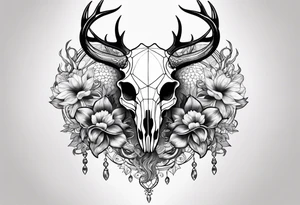 Deer skull with octopus tattoo idea