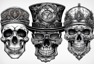 Steam punk style skull tattoo idea