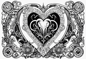 Long sleeve. Lovecraftian creature, protecting a heart. tattoo idea